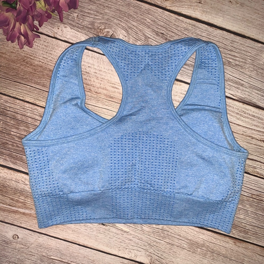 NWOT SET//High Waist Workout Shorts blue - Picture 5 of 11